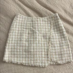 SHEIN Cream and Tan Plaid Pencil Skirt